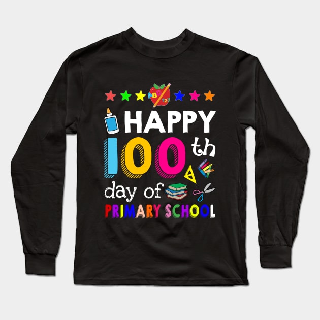 Happy 100 Days Of primary school Awesome T shirt F Long Sleeve T-Shirt by TeeLovely